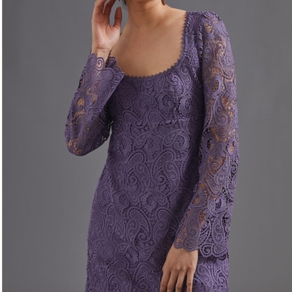 Anthropologie NWT Maeve Embroidered Lace Mini Black Dress Size 6. - Picture 4 of 10